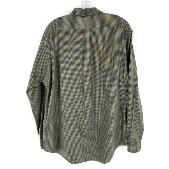 Ralph Lauren Button Down Shirt L Brown Blue Plaid Check Classic Fit 100% Cotton - Picture 10 of 11